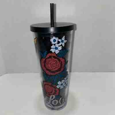 STARBUCKS "LOVE"VALENTINE TATTOO COLD CUP & STRAW Heart Stitch Tumbler Read Desc - Sold on eBay Jan 28, 2022 for $160.00
