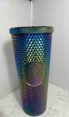 NWT STARBUCKS TUMBLER 24 oz cup China Release Rainbow Oil Slick Studded diamond - Sold on eBay Jan 28, 2022 for $138.00