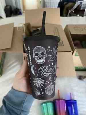 New Starbucks 2019 Halloween Skull Grande Tumbler Plum/Purple Rare HTF - Sold on eBay Jan 29, 2022 for $125.50