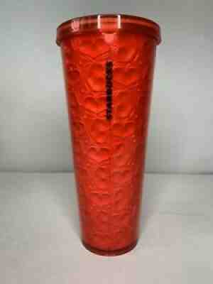 RARE Starbucks 2019 Embossed Red Hearts Valentine's Tumbler 24oz - No Straw - Sold on eBay Jan 30, 2022 for $120.00