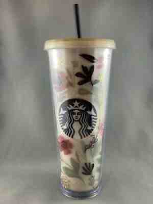 2014 STARBUCKS 24 Oz. Acrylic VENTI Cold Cup Tumbler FLORAL HARVEST FLOWERS Rare - Sold on eBay Jan 30, 2022 for $100.25