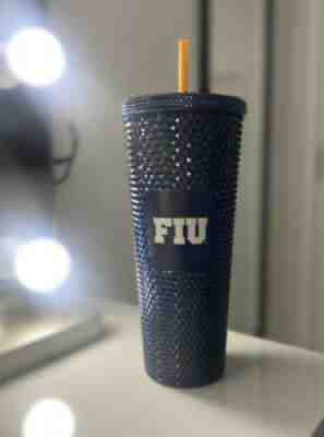 Starbucks Dark Blue & Gold Straw FIU Studded Tumbler Rare! 24 oz FAST SHIPPING! - Sold on eBay Feb 01, 2022 for $89.99