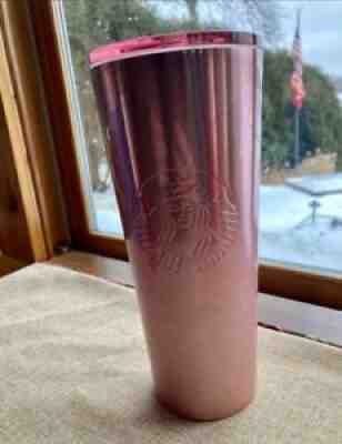 Starbucks Holiday 2018 Sparkling Rose Gold Stainless Steel 24oz Tumbler - Sold on eBay Feb 01, 2022 for $75.00