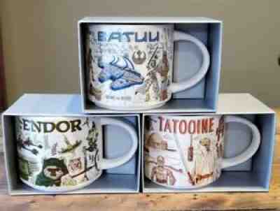 Star Wars Starbucks Been There Series Mug Set of 3 Tatooine Endor Batuu Disney - Sold on eBay Feb 02, 2022 for $199.99