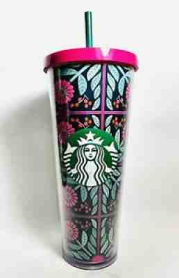 RARE Starbucks Arendelle Ana Fuchsia Pink Floral 24oz Venti Cold Cup - Sold on eBay Jan 31, 2022 for $165.00