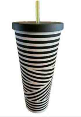 STARBUCKS Black&White ZEBRA STRIPE VENTI Cold Cup TUMBLER 24oz, RARE! - Sold on eBay Feb 02, 2022 for $125.00