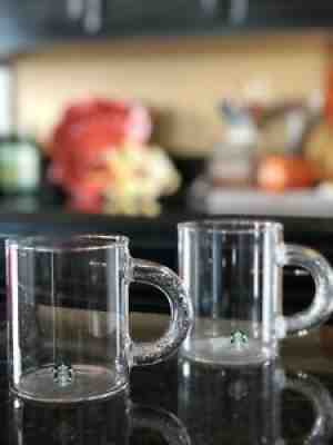 NEW! Starbucks holiday collection glitter handle glass mug set - Sold on eBay Jan 30, 2022 for $110.00
