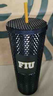 Starbucks Dark Blue & Gold Straw FIU Studded Tumbler Rare! 24 oz FAST SHIPPING! - Sold on eBay Feb 01, 2022 for $90.00