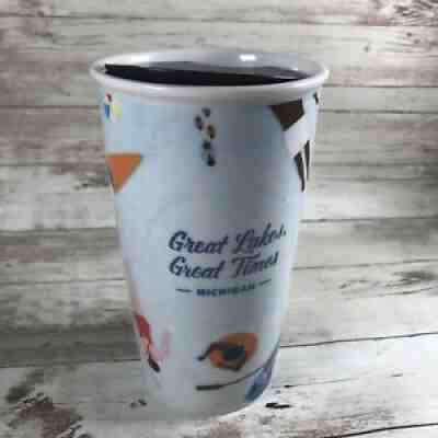 Starbucks Michigan Great Lake Great Times 12 Oz Ceramic Travel Mug Tumbler & Lid - Sold on eBay Jan 30, 2022 for $85.50