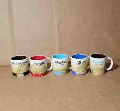 Lot of 5 Starbucks Espresso 3oz Cup Athens Greece Istanbul Manila Philippines NC - Sold on eBay Dec 25, 2021 for $78.00