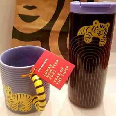 Starbucks Lunar New Year Tiger Tail Mug & Tumble SET Year of the Tiger 2022 NEW - Sold on eBay Jan 29, 2022 for $77.99