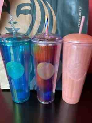 NEW Starbucks 2021 summer tumblers, lot of 3! - Sold on eBay Dec 26, 2021 for $74.99