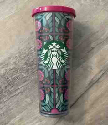 STARBUCKS Pink Fuschia Flower Venti 24oz Tumbler Arendelle Ana NO STRAW - Sold on eBay Dec 31, 2021 for $74.99