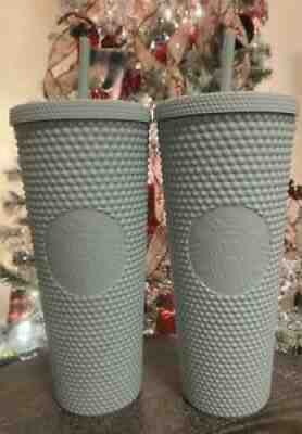 2 Lot Starbucks Matte Mint Studded Tumbler 24oz Venti Cold Cup 2021 Limited - Sold on eBay Jan 05, 2022 for $74.99