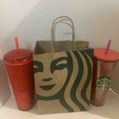 Starbucks Valentines Venti + Glitter Hearts Dome 24 oz 2 Tumblers FREE Shipping - Sold on eBay Jan 16, 2022 for $74.99