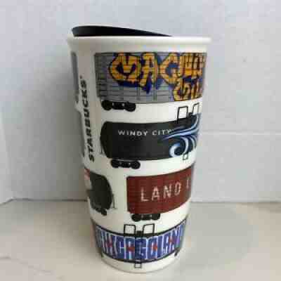 Starbucks Chicago Ceramic Tumbler Travel Mug 12oz Trains Graffiti Chicagoland - Sold on eBay Jan 20, 2022 for $74.97