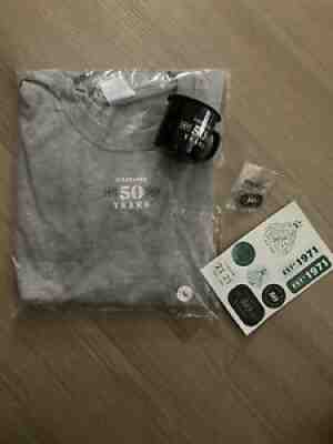 New STARBUCKS 50th Anniversary Shirt L pin, sticker & Enamel Tin mug (Lt Ed) - Sold on eBay Dec 20, 2021 for $74.00