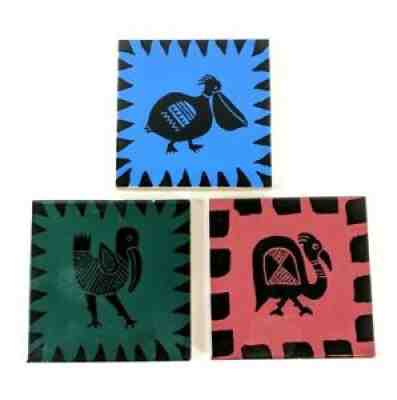 Set 3 Starbucks Tile Trivet Coasters Bird Ciao Italya Ceramic 8x8 Blue Red Green - Sold on eBay Dec 15, 2021 for $72.88