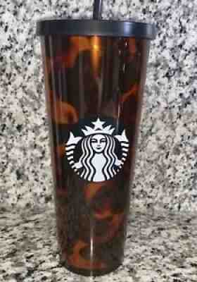 Starbucks Cold Cup Black/Brown Tortoise Shell Tumbler 24 OZ VENTI New see photo - Sold on eBay Jan 03, 2022 for $72.00