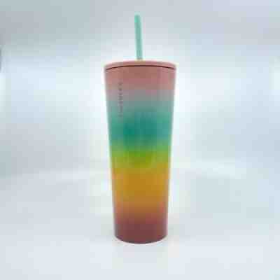 Starbucks Rainbow Stainless Cold Tumbler Venti 24 oz Summer 2019 Ombre - Sold on eBay Jan 17, 2022 for $71.95