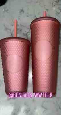 Starbucks 2022 Soft Touch Pink Lemonade Jelly Studded 16oz Tumbler set NEW - Sold on eBay Jan 31, 2022 for $70.99