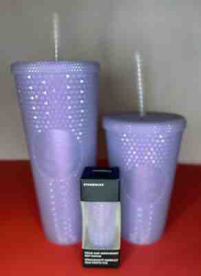 Starbucks 2021 Studded Winter Holiday Icy White Lilac Bling Cup Tumbler Bundle. - Sold on eBay Dec 31, 2021 for $70.00