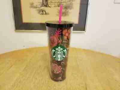 Starbucks Ban.do Rare Midnight Flower Floral Cold Cup, 24 oz.