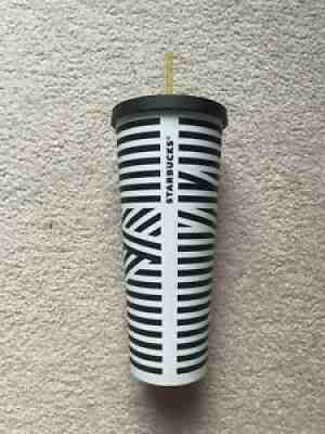 STARBUCKS Black&White ZEBRA STRIPE VENTI Cold Cup TUMBLER 24oz, RARE! - Sold on eBay Feb 13, 2022 for $210.00