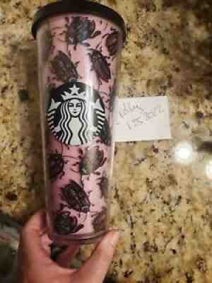STARBUCKS Pink Beetle Bug Mermaid Siren Logo Cold Cup Venti TUMBLER 24 Oz RARE - Sold on eBay Feb 06, 2022 for $200.00
