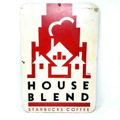 Genuine Vintage Starbucks Retail Display Sign House Blend Original 70s 80s RARE - Sold on eBay Nov 28, 2021 for $195.00