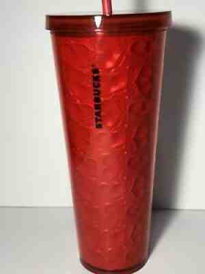 Starbucks 2019 Red Heart Tumbler Embossed Valentine's Cold Cup 24oz Rare! - Sold on eBay Feb 11, 2022 for $180.00