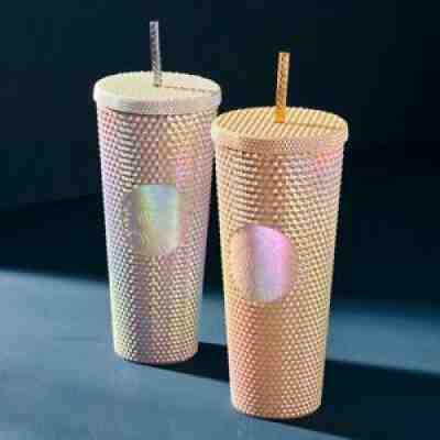 2 Starbucks 24 oz Bling CUPS IRIDESCENT Champagne Pearl and GRAY PHILIPPINES - Sold on eBay Feb 05, 2022 for $175.00