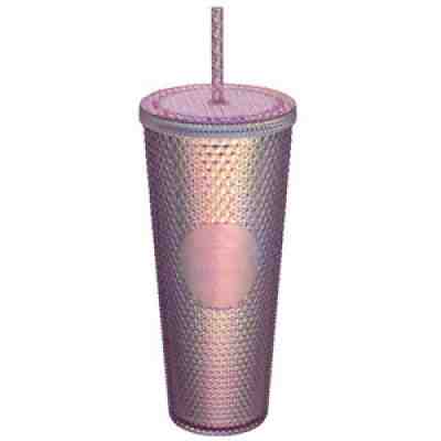 STARBUCKS Taiwan 2021 Bling Colorfulaurora Pink Togo Straw Cold Cup 24OZ