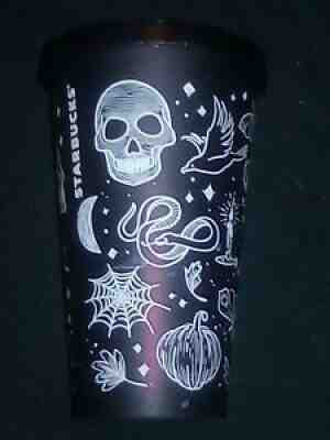 Starbucks 2019 Rare Halloween Skull Plum/Black Coffee Mug Tumbler 16oz. No Straw - Sold on eBay Feb 15, 2022 for $125.00