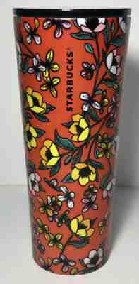 Starbucks Stainless Steel Red Yellow Poppy Flower Floral Tumbler RARE NO STRAW - Sold on eBay Feb 16, 2022 for $115.00