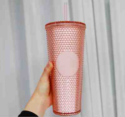 Starbucks Korea 2021 Cherry Blossom Pale Rose Gold Studded Cold Cup 24oz - Sold on eBay Jan 01, 2022 for $114.99
