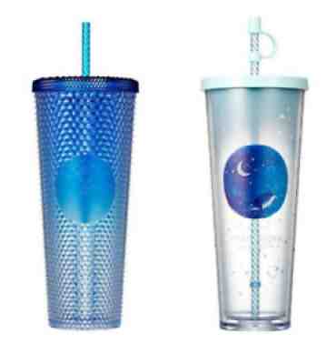 Starbucks Korea 2021 Shine Blue Bling Stud + Milky Way Cold cup Set 710ml 24oz - Sold on eBay Feb 04, 2022 for $114.99