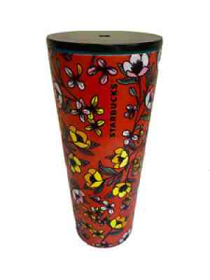 Starbucks 2018 Stainless Steel Red Yellow Poppy Flower Floral Tumbler 24 oz Rare - Sold on eBay Feb 10, 2022 for $107.50
