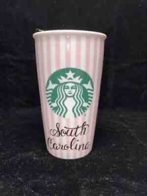 Starbucks RARE 2016 SOUTH CAROLINA Ceramic Tumbler Travel Mug 12oz Gently Used