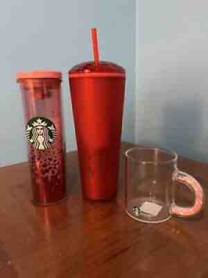 2022 Starbucks Valentines Tumbler Red Matte, Pink Coffee Cup and Confetti Mug - Sold on eBay Feb 08, 2022 for $100.00