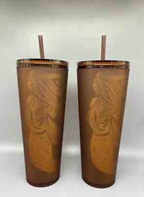 NWT! Set of Starbucks Pike Place Siren Soft Touch Amber Tumblers - Cold Cup 24oz - Sold on eBay Feb 15, 2022 for $100.00