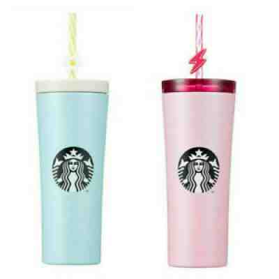 Starbucks Korea 2022 Valentine SS Phinney Blue + Pink Cold Cup Set 473ml - Sold on eBay Feb 08, 2022 for $99.99