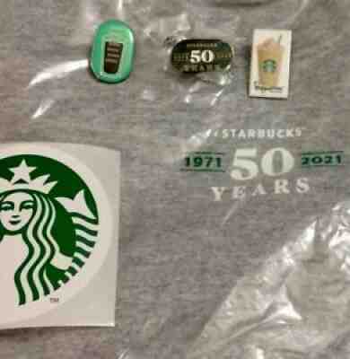 Starbucks 50th Anniversary Rare Package Exclusive T-Shirt & HatPin Collector