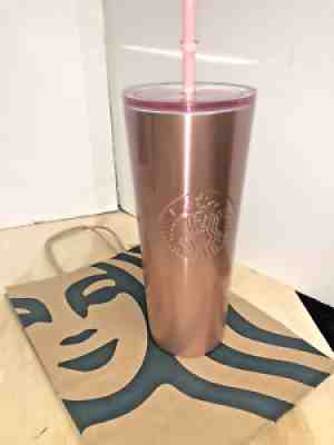 Starbucks 2019 Rose Gold Stainless Steel Glitter Gradient Cold Cup Holiday 24oz - Sold on eBay Feb 06, 2022 for $89.99