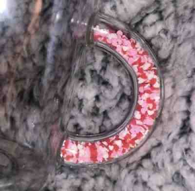 *NEW* Starbucks Valentine Hearts Confetti Handle Clear Glass Cup Mug RARE! 12oz - Sold on eBay Feb 04, 2022 for $88.88