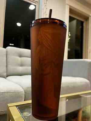 Starbucks Soft Touch Tumbler Pikes Place Amber Siren Mermaid Amber Copper 24oz - Sold on eBay Feb 04, 2022 for $86.00