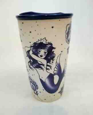 Starbucks 2016 Sailor Blue Lid Mermaid Siren Tattoo Ceramic Travel Tumbler 12 oz - Sold on eBay Feb 14, 2022 for $86.00