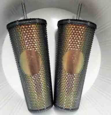 *LOT OF 2* Starbucks Black Iridescent Studded Tumbler Cup Venti LIMITED EDITION - Sold on eBay Feb 16, 2022 for $85.00