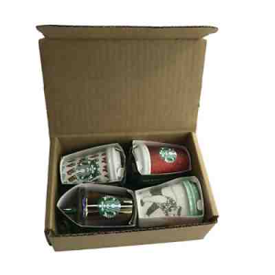Starbucks Holiday Christmas Tree Ornaments Set 4 Merry Glitter Bear Iridescent - Sold on eBay Jan 15, 2022 for $84.99