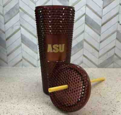 Starbucks NEW 2022 ASU Copper Studded Cold Cup Tumbler 24oz Limited Edition - Sold on eBay Feb 07, 2022 for $84.95
